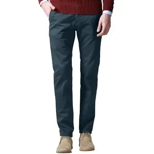 Match Mens Slim Tapered Flat Front Casual Pants - MATCH