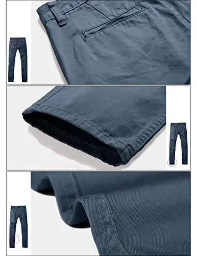 Match Mens Slim Tapered Flat Front Casual Pants - 6