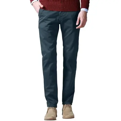 Match Mens Slim Tapered Flat Front Casual Pants 