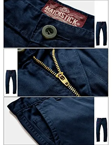 Match Mens Slim Tapered Flat Front Casual Pants - 5