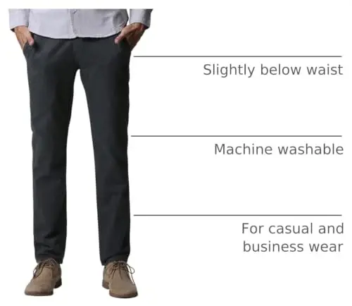 Match Mens Slim Tapered Flat Front Casual Pants 