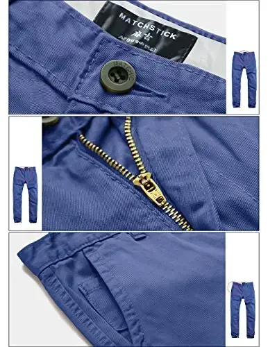 Match Mens Slim Tapered Flat Front Casual Pants - 5