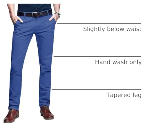 Match Mens Regular-Fit Casual Flat Front Chino Pants | Straight Leg, 100% Cotton, 5-Pocket Design, Office Wear, Weekend Casual, Daily Wear,Twill Fabric 