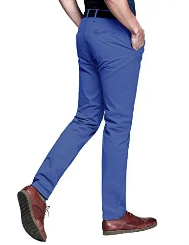 Match Mens Slim Tapered Flat Front Casual Pants - 2
