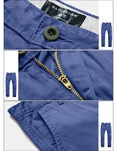 Match Mens Slim Tapered Flat Front Casual Pants - 5