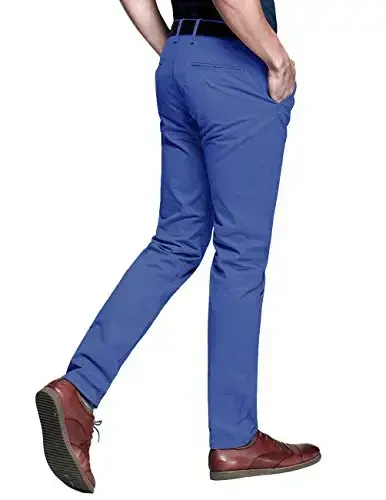 Match Mens Slim Tapered Flat Front Casual Pants - 2