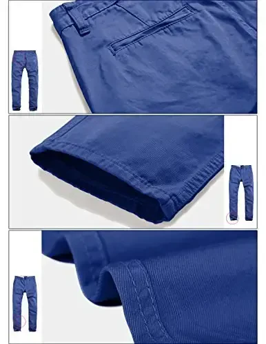 Match Mens Slim Tapered Flat Front Casual Pants - 6