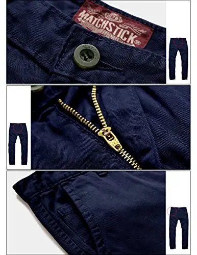 Match Mens Slim Tapered Flat Front Casual Pants - 5