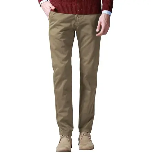 Match Mens Slim Tapered Flat Front Casual Pants 