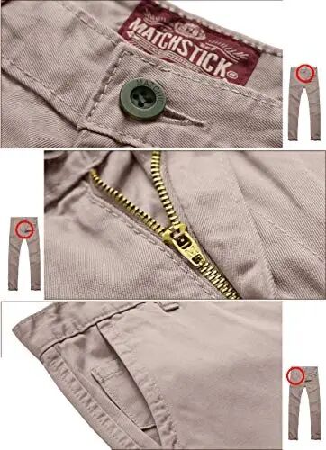 Match Mens Slim Tapered Flat Front Casual Pants - 5