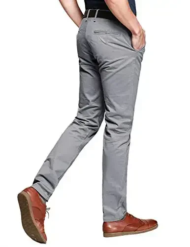 Match Mens Slim Tapered Flat Front Casual Pants - MATCH (1)