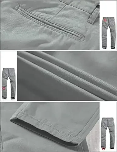 Match Mens Slim Tapered Flat Front Casual Pants - 6