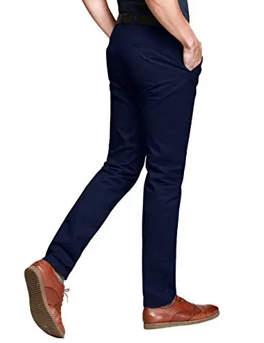 Match Mens Slim Tapered Flat Front Casual Pants - 2