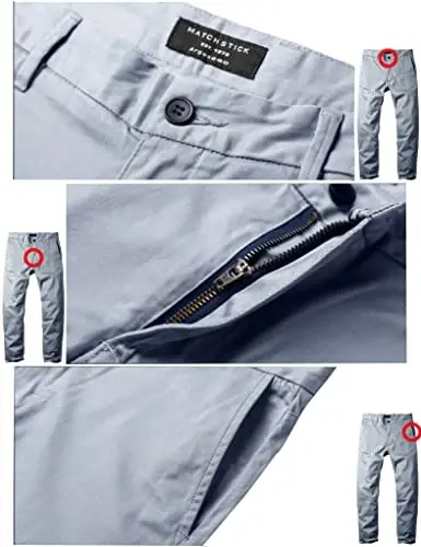 Match Men's Slim Tapered Stretchy Casual Pants - 2