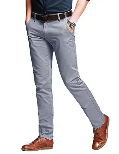 Match Men's Slim Tapered Stretchy Casual Pants - 1