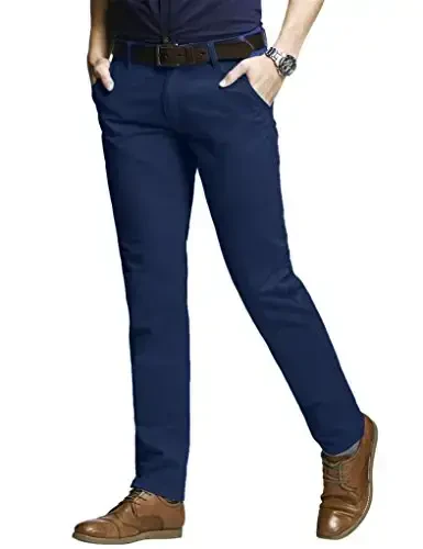 Match Men's Slim Tapered Stretchy Casual Pants - 1