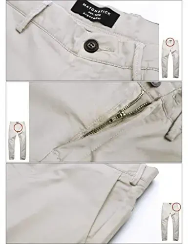 Match Men's Slim Tapered Stretchy Casual Pants #8105 - 4
