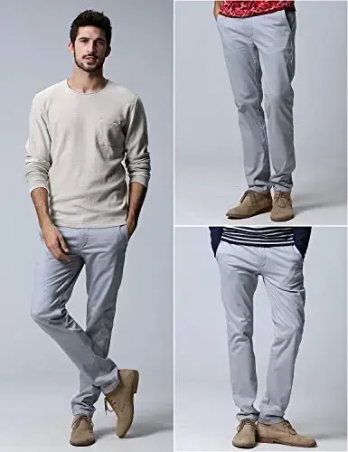 Match Men's Slim Tapered Stretchy Casual Pants #8105 - 3