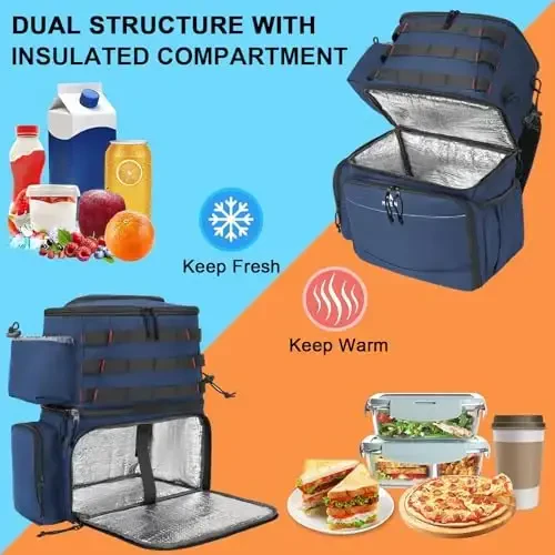 MATEIN Fishing Backpack, Water Resistant Fishing Tackle Box Bag with Rod Holders & Cooler, Gear Gifts for Men - 3