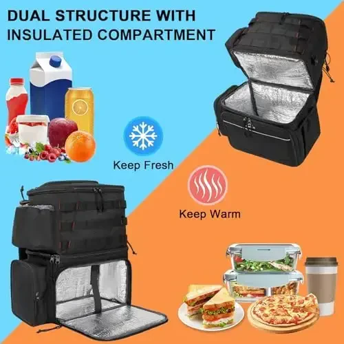 MATEIN Fishing Backpack Tackle Box, Water Resistant Fishing Storage Bag with Rod Holders & Cooler, Fishing Gear Gifts for Men - 5