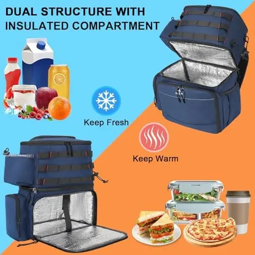 MATEIN Fishing Backpack Tackle Box, Water Resistant Fishing Storage Bag with Rod Holders & Cooler, Fishing Gear Gifts for Men - 3