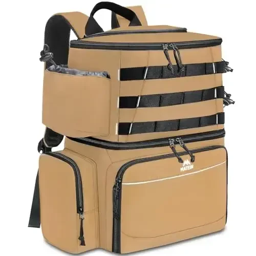 MATEIN Fishing Backpack Tackle Box, Water Resistant Fishing Storage Bag with Rod Holders & Cooler, Fishing Gear Gifts for Men 