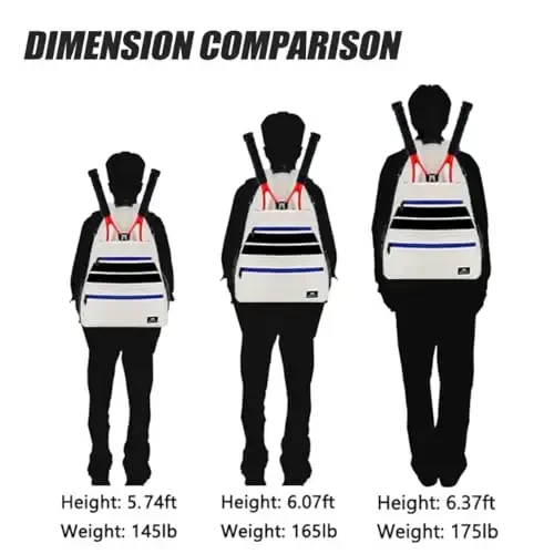 MATEIN Tennis Bag, Large Tennis Backpack for Men & Women with Shoe Compartment Hold 2 Rackets, Pickleball Paddles, Badminton Racquet, Ball Accessories - 6