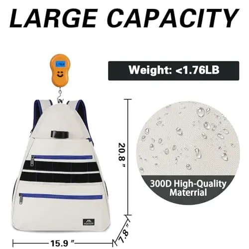 MATEIN Tennis Bag, Large Tennis Backpack for Men & Women with Shoe Compartment Hold 2 Rackets, Pickleball Paddles, Badminton Racquet, Ball Accessories - 2