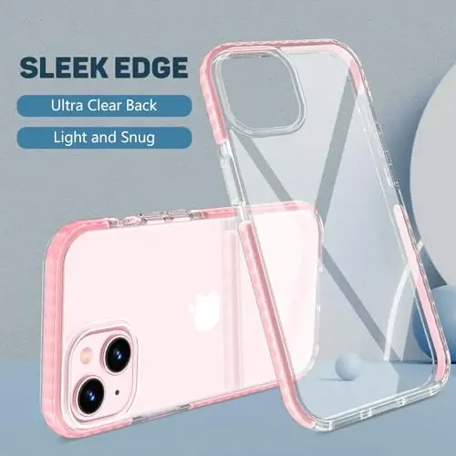 MATEPROX Compatible with iPhone 15 Plus Case, Clear Thin Slim Crystal Transparent Cover Shockproof Bumper Case for iPhone 15 Plus 6.7