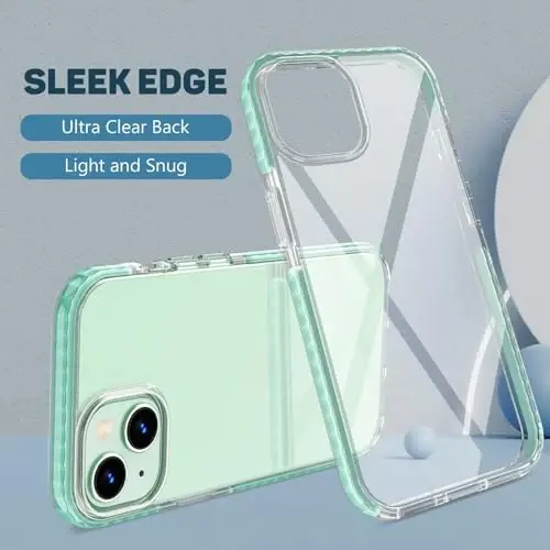 MATEPROX Compatible with iPhone 15 Plus Case, Clear Thin Slim Crystal Transparent Cover Shockproof Bumper Case for iPhone 15 Plus 6.7