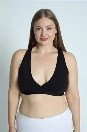 Maternity and Nursing Sports Bra 2 Pack White-Black Crop Top - BÜYÜKBEDENIZ (1)