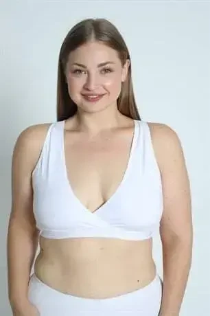 Maternity and Nursing Sports Bra 2 Pack White-Black Crop Top - 12