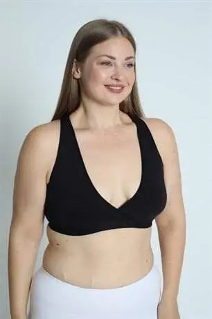 Maternity Nursing Bra Sports Athletic Black Racerback - 7