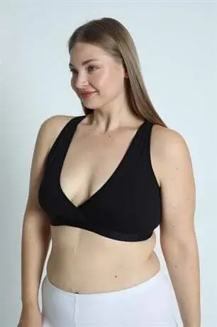 Maternity Nursing Bra Sports Athletic Black Racerback - 8