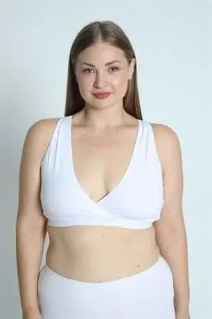 Maternity Nursing Bra Sporty White Tank Top - 3