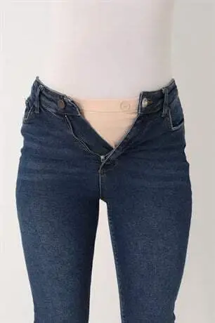 Maternity Pants Waist Extender - Women's Pants Extender, Right Button Compatible, Adjustable Attachment Nude - 2
