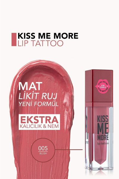 Матовая помада для губ с длительной стойкостью - Kiss Me More-005 Blush-8682536040662 - 3