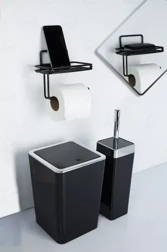 Matte Black Spare Toilet Paper Holder Vs714 - 6