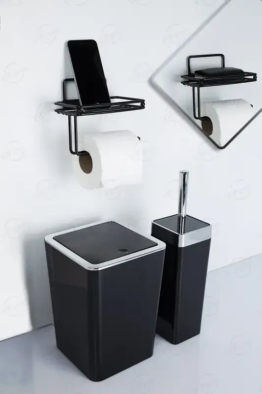 Matte Black Spare Toilet Paper Holder Vs714 - 6