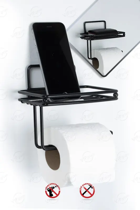 Matte Black Spare Toilet Paper Holder Vs714 - 2