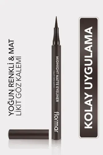 Matte Liquid Pen Eyeliner (BROWN) - Midnight Matte Eyeliner - 002 Brown - 8690604641659-002 BROWN - 1