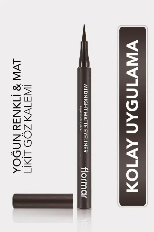 Matte Liquid Pen Eyeliner (BROWN) - Midnight Matte Eyeliner - 002 Brown - 8690604641659-002 BROWN - 1