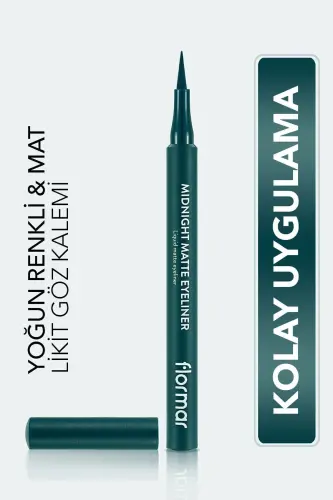 Matte Liquid Pen Eyeliner (GREEN) - Midnight Matte Eyeliner - 004 Green - 8690604641673-004 GREEN 