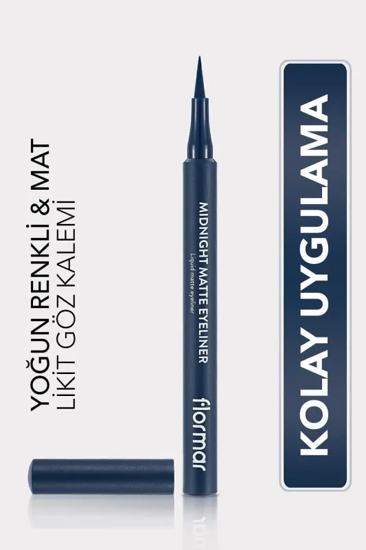 Matte Liquid Pen Eyeliner (NAVY BLUE) - Midnight Matte Eyeliner - 003 Dark Blue - 8690604641666-003 DARK BLUE - 1