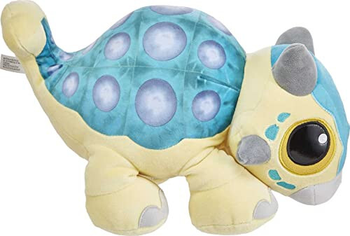 Mattel Jurassic World: Camp Cretaceous Plush Baby Dinosaur Bumpy with Sound, 15-inch Floppy Soft Toy Ankylosaurus with Weighted Feet - 7