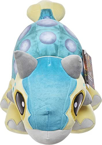 Mattel Jurassic World: Camp Cretaceous Plush Baby Dinosaur Bumpy with Sound, 15-inch Floppy Soft Toy Ankylosaurus with Weighted Feet - 8