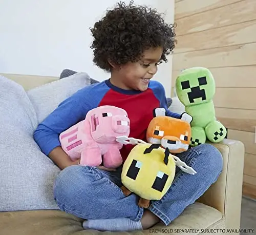 Mattel Minecraft Asosiy Plush Character Yumshoq Qo'g'irchoqlar, Video O'yinlaridan Ilhomlangan Kollektsion O'yinchoq Sovg'alari 3 Yosh va Undan Katta Bolalar va Muxlislar Uchun - 2
