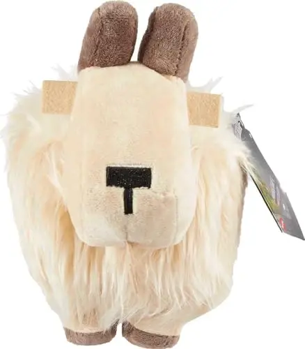 Mattel Minecraft Basic Plush Toy, Goat Soft Doll, 8-inch Collectible Inspired by a Fan-Favorite Character from the Video Game - MATTEL