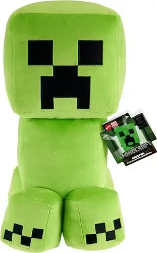 Mattel Minecraft Creeper Jumbo Plush Figure, Large 16-inch Soft Doll with Pixelated Design Inspired by The Video Game - 1