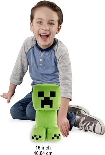 Mattel Minecraft Creeper Jumbo Plush Figure, Large 16-inch Soft Doll with Pixelated Design Inspired by The Video Game - 2